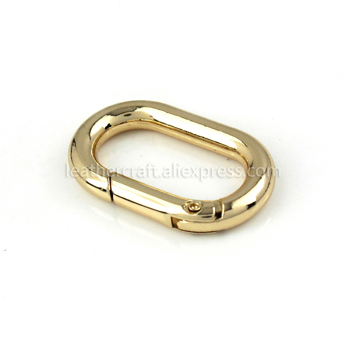 Anillo redondo de resorte ovalado, cierres de gatillo que se pueden abrir, Clip, bolsa artesanal de cuero, hebilla de conexión, llavero colgante, mosquetón con gancho a presión: 6 # / Latón envejecido