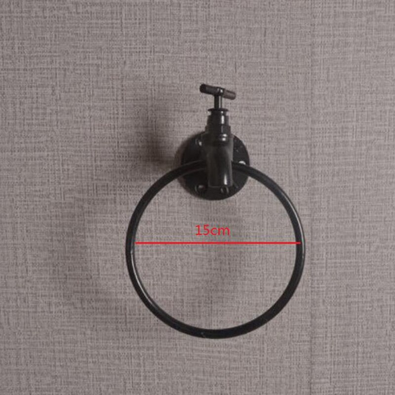 Industriële Wandmontage Handdoek Ring Houder Retro Keuken Badkamer Opslag Rack Organizer Hanger Plank Handdoek Houder