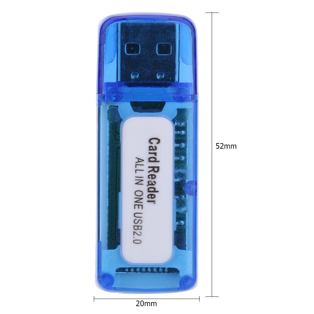4 in 1 Memory Card Reader Multi Card Reader USB 2.0 All in One Flash Drive Cardreader Adapter for Micro SD TF MS Micro M2
