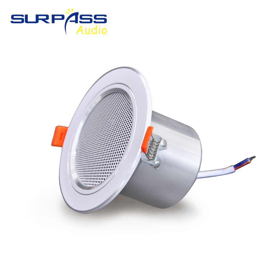 8Ohm 10W Bathroom Ceiling Speaker Background Music System Moisture-proof Aluminum Can In-ceiling Speaker Sound