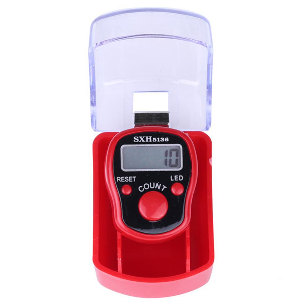 Mini marcador de punto contador de dedo de fila LCD pantalla eléctrica digital con luz LED para Buda rezando herramienta para tejer punto de costura