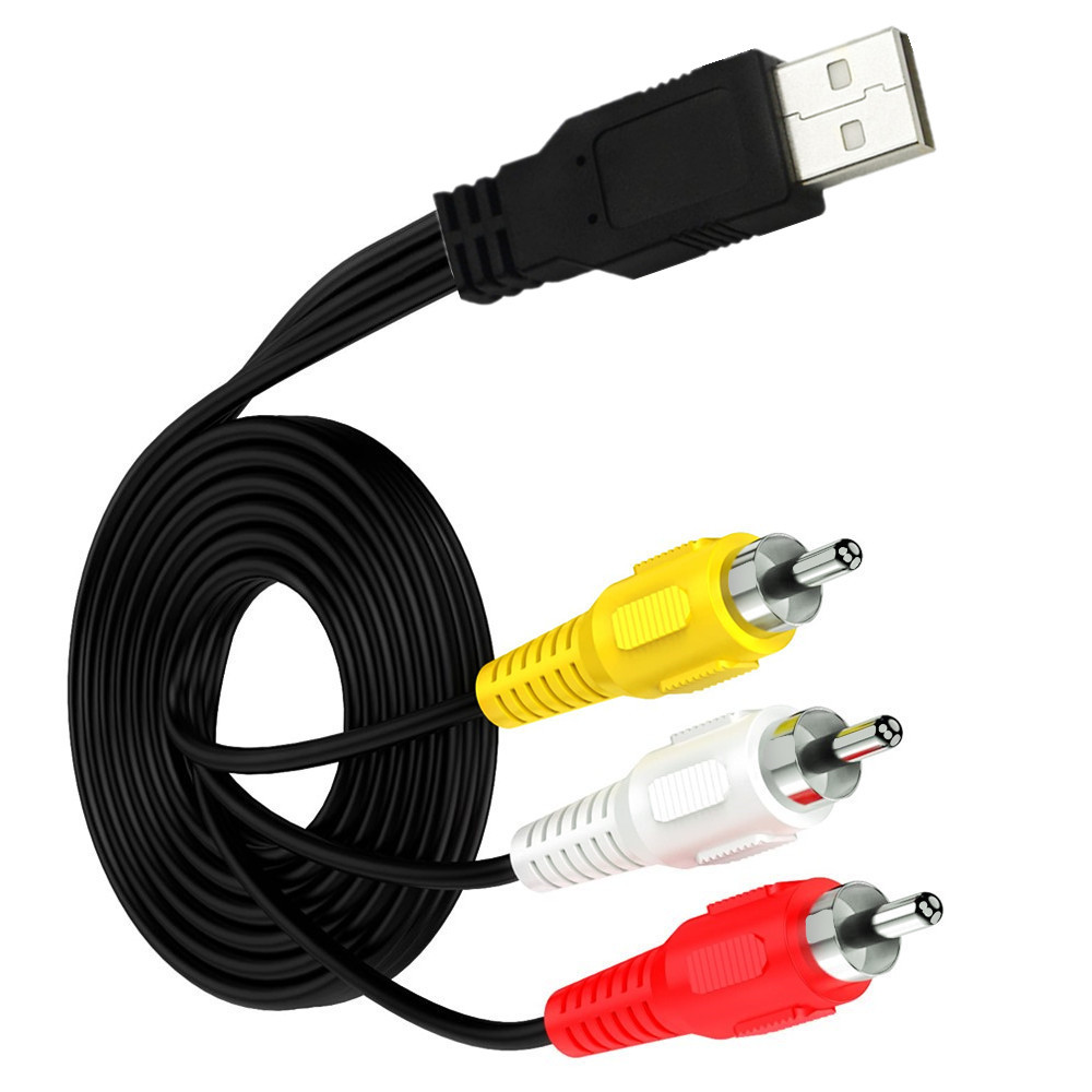 USB A 2.0 Buchse Stecker auf 2 3 Cinch 2/3 Cinch Stecker Buchse AV-Stecker Adapter Stecker Konverter Kabel Blei PC TV HDTV AUX Audio Video