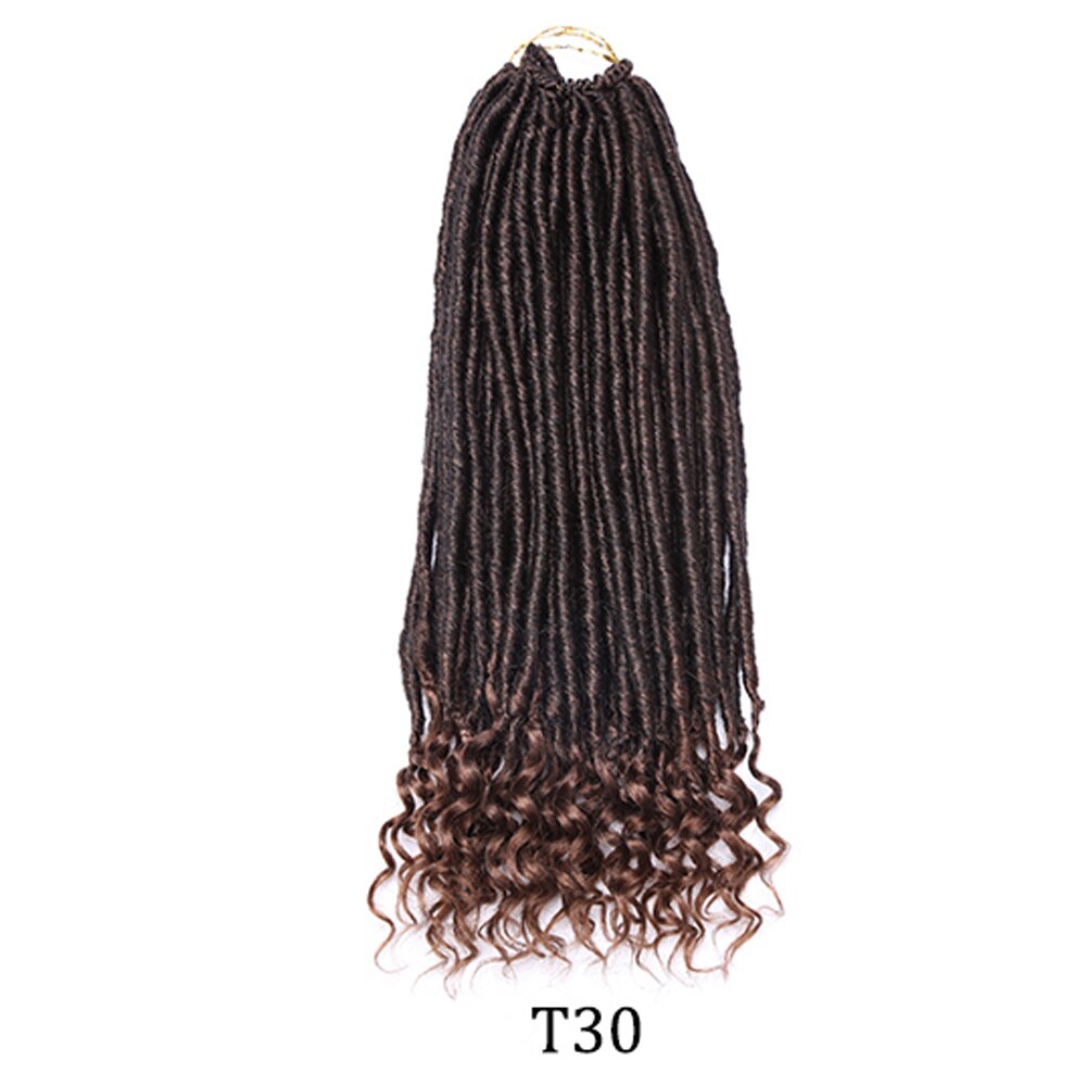 Lot Faux Locs Straight Crochet Hair Goddess Locs with Curly Ends 16 Inch Synthetic Prelooped Crochet Twist Hair Extensions: 20inch  T30
