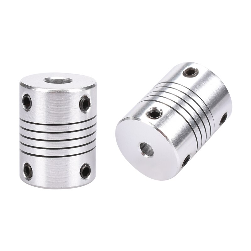 2/4 STKS Flexibele as Koppeling 5X8 MM 5X5 MM CNC Stappenmotor Aluminiumlegering flexibele Koppeling Zwart/Zilver Voor 3D Printer Onderdelen