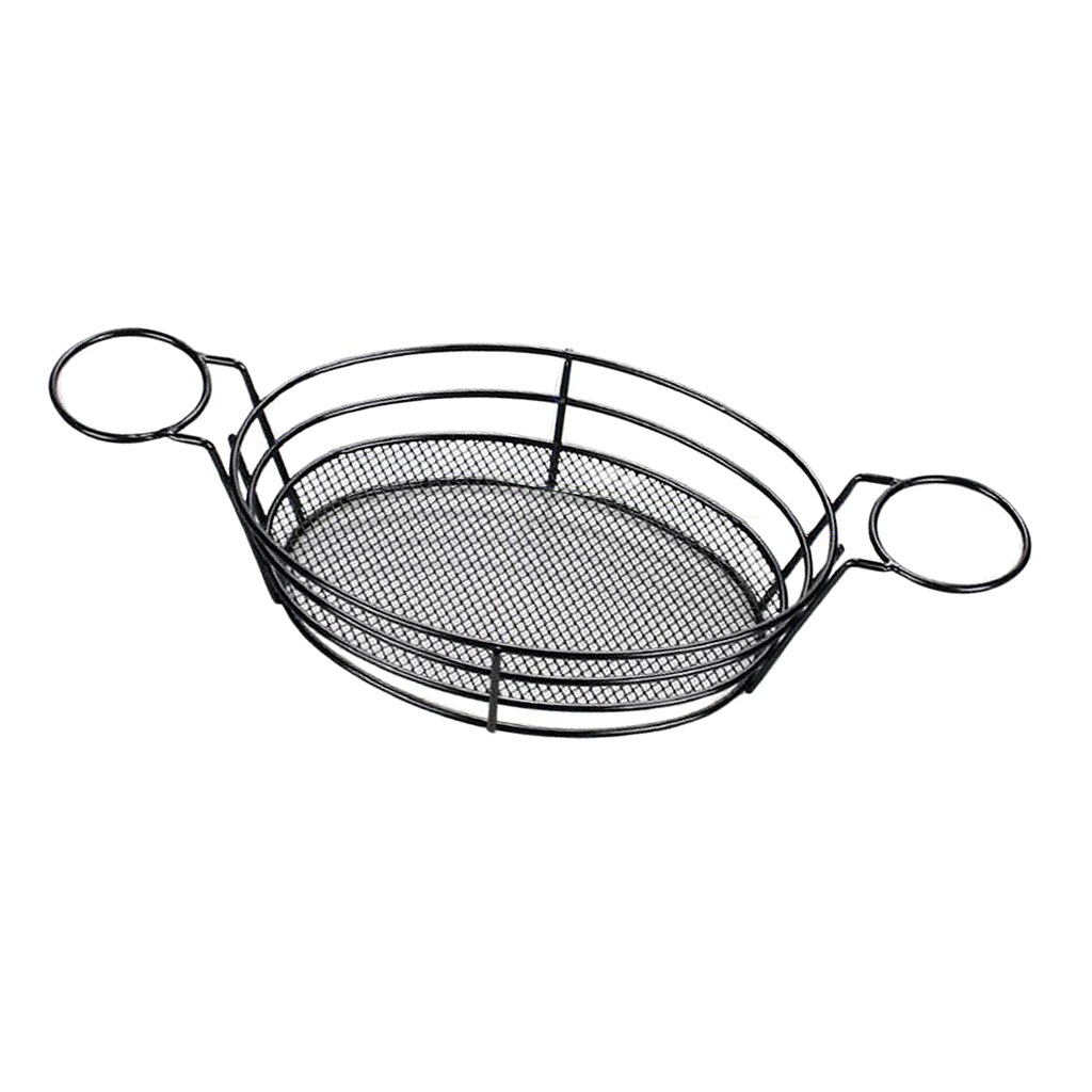 Stainless Steel Food Basket With Double Sauce For Chips French Fries