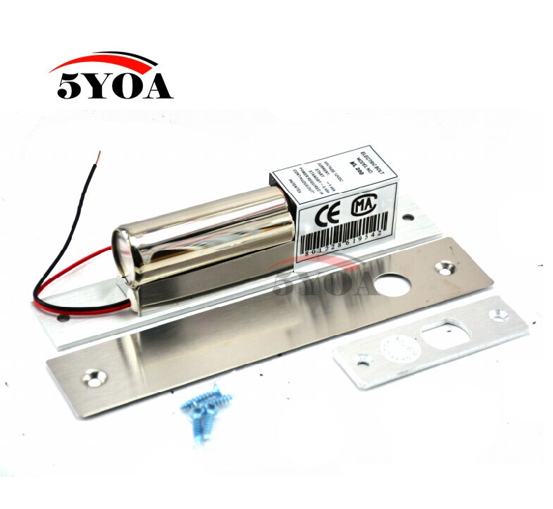 RFID Access Control System Kit Frame Glass Door Set+Electric Bolt Door Lock+ID Card Keytab+Power Supply+Exit Button+DoorBell