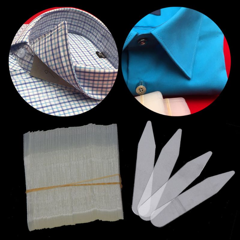Conjunto de refuerzo de cuello de plástico para hombre, ropa de vestir, camisa, , transparente, 55x10mm, 200 Uds.