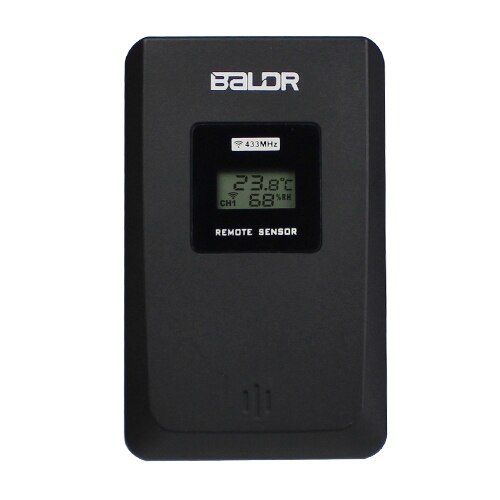 Baldr Wireless Sensor with Temperature Humidity Display matching ONLY FOR Model B0317 Touch Button Thermometers Remote Sensor: Black