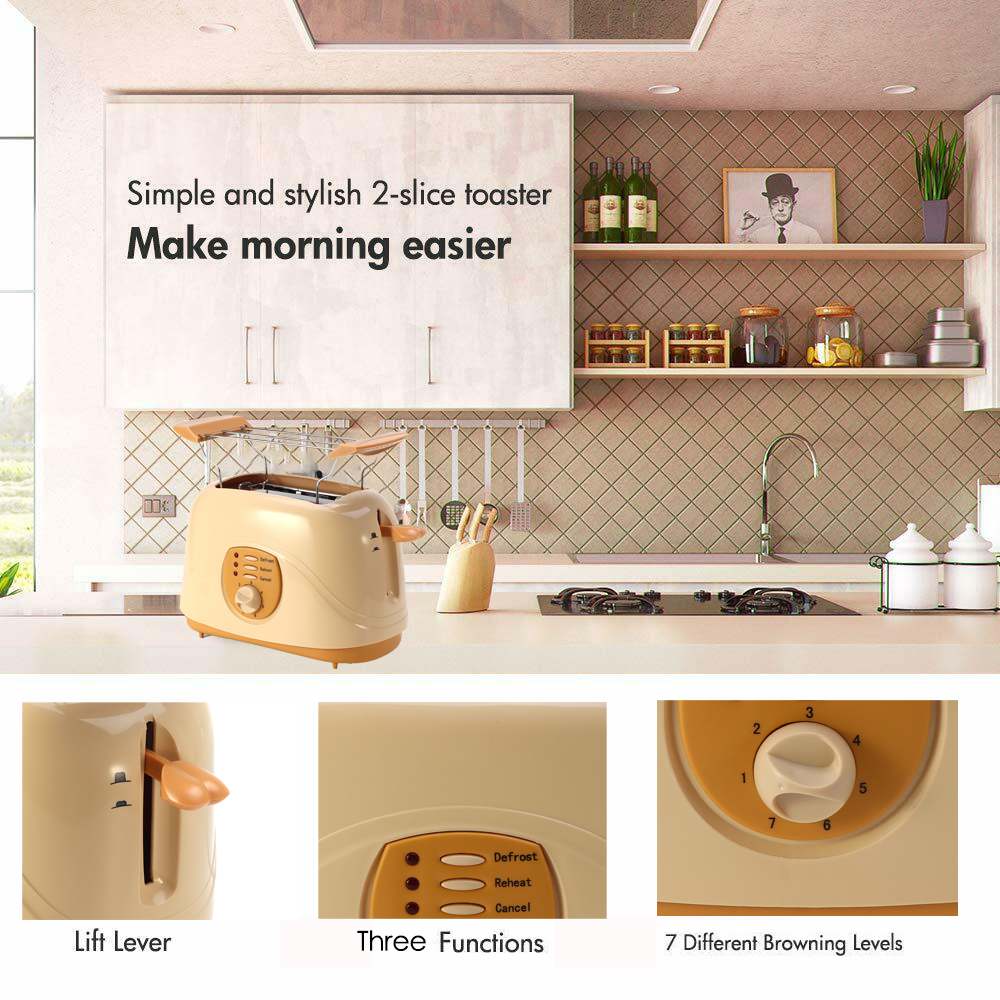 2 Slice Multifunctional Compact Electric Toaster Machine Automatic Household Bread Baking Machine For Breakfast Making Machine
