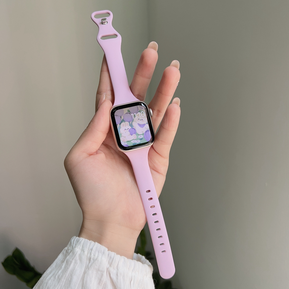 Siliconen sport Voor apple watch band vrouwen Ultra 49mm serie 9-8-7 41mm 45mm correa 44mm 40mm armband voor iwatch 6 5 4 SE Band: Paars / 15Mm