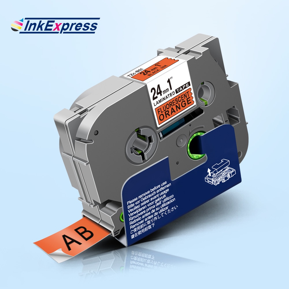 InkExpress TZe-B51 Tape For Brother TZe Fluorescent Orange Tape TZe B51 tze-b51 Label Tape 24mm For Brother P Touch Label Maker
