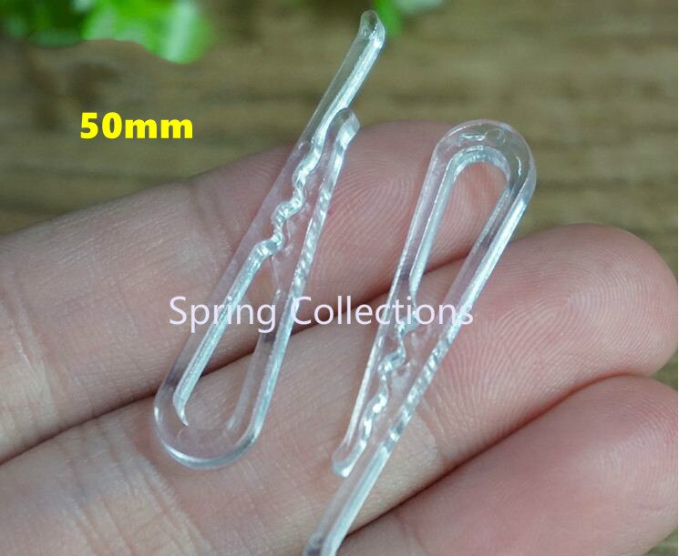 500Pcs L50mm Plastic Overhemd Clips Transparant/Wit Overhemd Pin Kledingstuk Verpakking Sok Pakket Clips Kledingstuk Accessoires