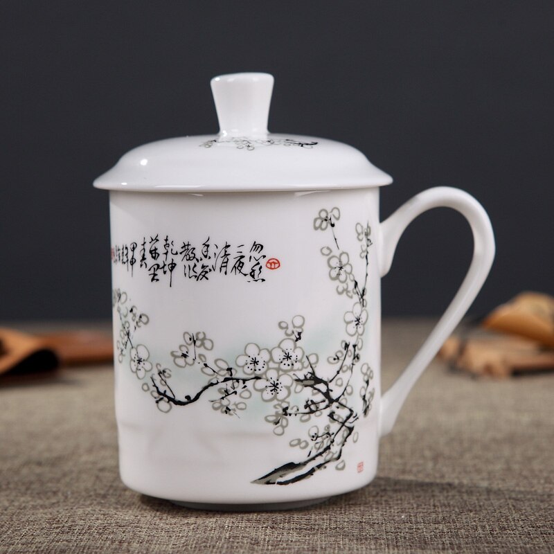 500ml Handmade Dragon Jingdezhen Bone China Tea Mug with Lid Ceramic Tea Infuser Tea Cup Office Water Cup Mug Drinkware: M