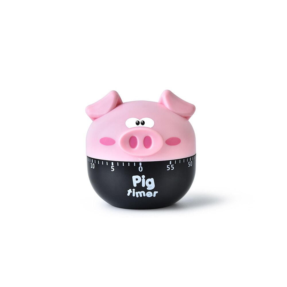 Cocina Gadget cuenta regresiva cocina reloj herramientas ABS cocina temporizador con forma de Animal mecánica Manual Retro Cocina temporizador niños sala de Juguetes Decoración: Rosa