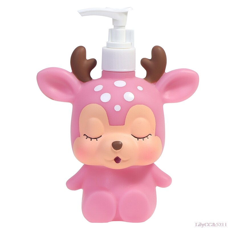 Bouteille à pression en forme de cerf, distributeur de savon liquide, Portable, pour Gel douche, shampoing, 300ml: PK