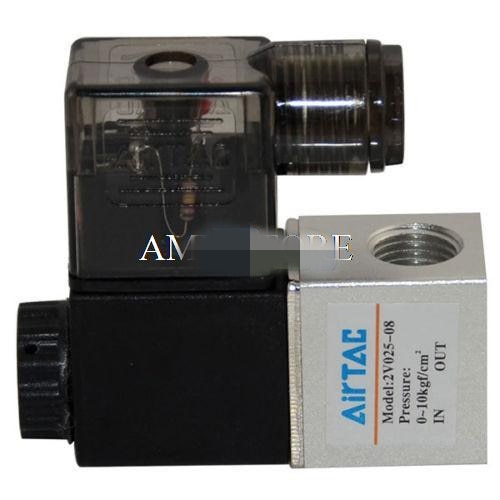 2V025-08 1/4 "BSP DC12V/24 V AC24V/36 V/110 V/220 V/380 V 2way 2 posiciones válvula de solenoide eléctrica neumática agua aire aceite 2V025-06 1/8"