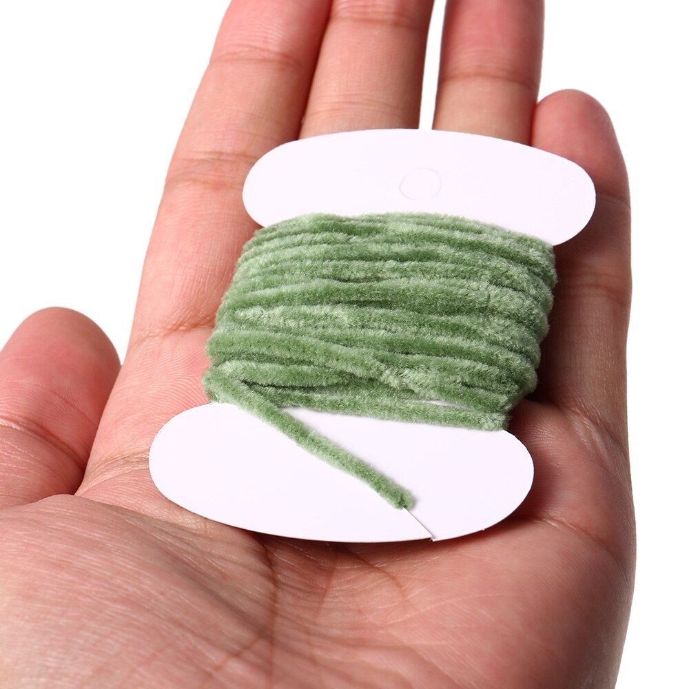 8PCS 3.0m Fishing Flies Tying Body Material Fly Tying Tinsel Chenille For Woolly Bugger Worms Rayon Chenille Yarn Fly Fishing