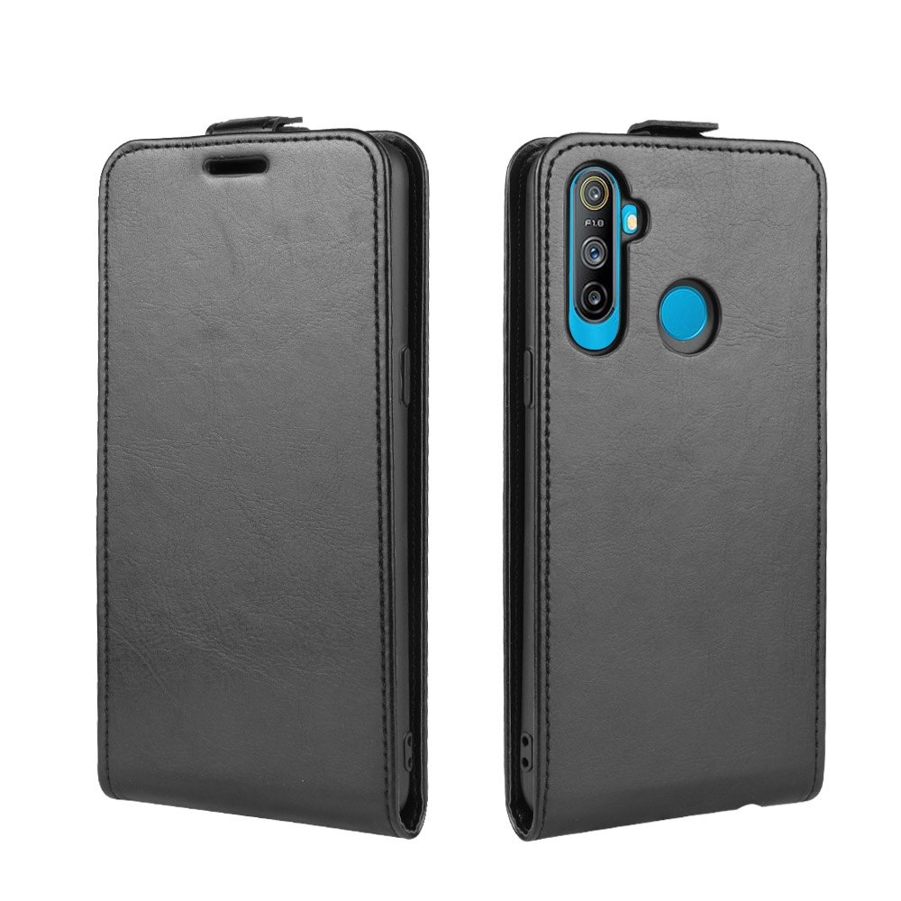 per OPPO Realme C3 3 Telecamere Verticale di Vibrazione dell'UNITÀ di elaborazione Della Copertura del Cuoio Della Cassa di Carta fessura foto portafoto Fondina Fundas per OPPO realme 5 Del Telefono: nero colore Case