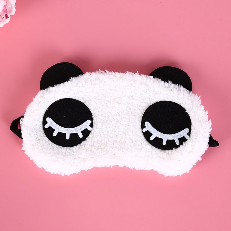 1Pc Cartoon Panda Ontspannen Ijs Of Warm Kompres Slaapmasker Slapen Masker Zwart Masker Bandage Op Ogen Voor Slapen: LY