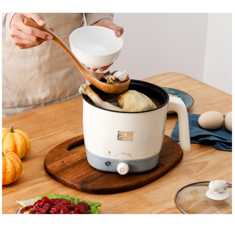 220V Mini Multifunction Electric Cooking Machine Single Double Layer Available Pot Multi Electric Rice Cooker Non-stick Pan