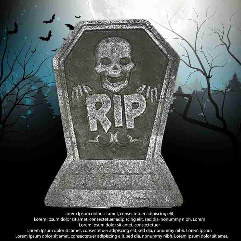 1 Pc Halloween Foam Tombstone Skeleton Tombstone Haunted Stone Props Grisly Party Yard House Decor Bar Decoration Rip A1U1
