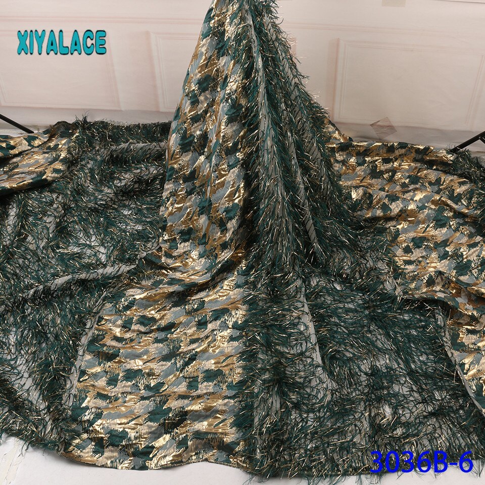 Burnt orange african lace fabric wedding lace fabric 5yards brocade fabric for nigeran jacquard lace YA3036B-2