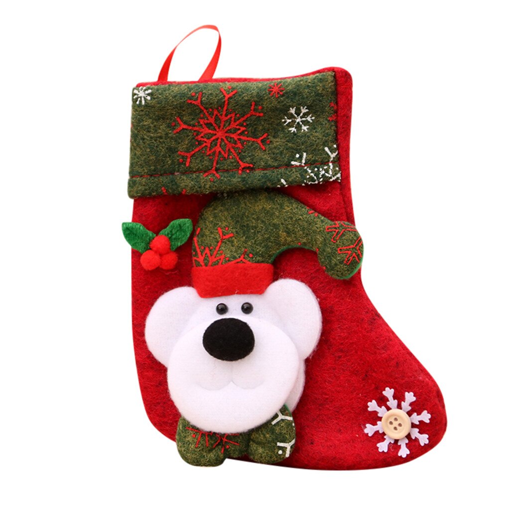 Jaar Kerst Kous Sack Xmas Candy Bag Kerst Decoraties Voor Thuis Sok Kerstboom Decor #50G: A