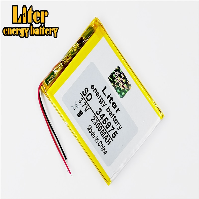 Batería recargable de polímero de litio para tableta, dispositivo de 3 líneas de 345975, 3,7 V, 2300MAH, para GPS, DVR, E-Book, PC, Banco de energía Wexler Book E6005 356075