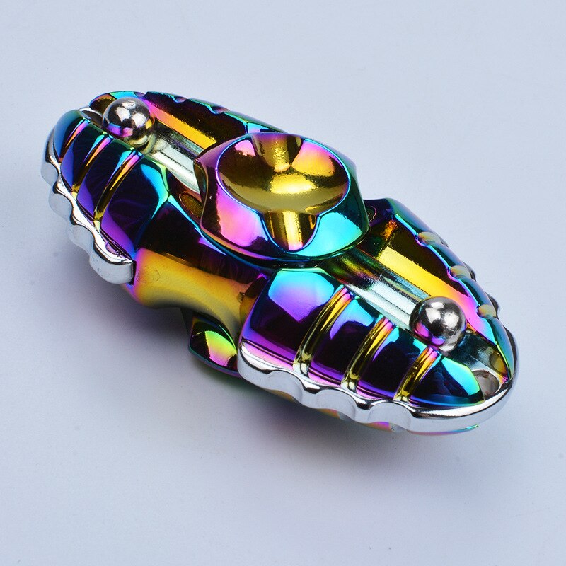 Multicolor Fidget Spinner Metal Alloy Smooth Hand Spinner Adult Office Anxiety Relief Stress Flower Gyro Tri Spinner Toy For Kid: L