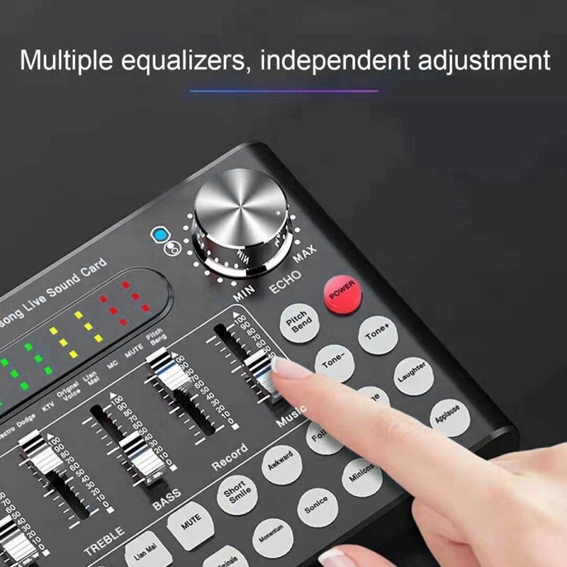 Live Sound Card Voice Converter, o DJ Mixer, Live Broadcast, Broadcast Recording Multi-Sound Effect o Box