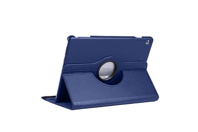 Dla Huawei MediaPad T5 10 AGS2-W09/L09/L03 10.1 Tablet Funda stojak PU skórzane etui z klapką dla 360 obracanie przypadku Huawei T5 10.1: Dark Blue