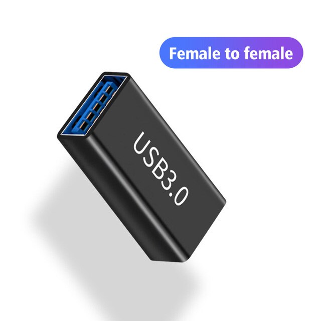 USB3.0 Connector USB To USB Adapter 5Gbps Gen1 Male to Male Female USB Converter SSD HDD Cable Extender USB 3.0 Extension Plug: female-female