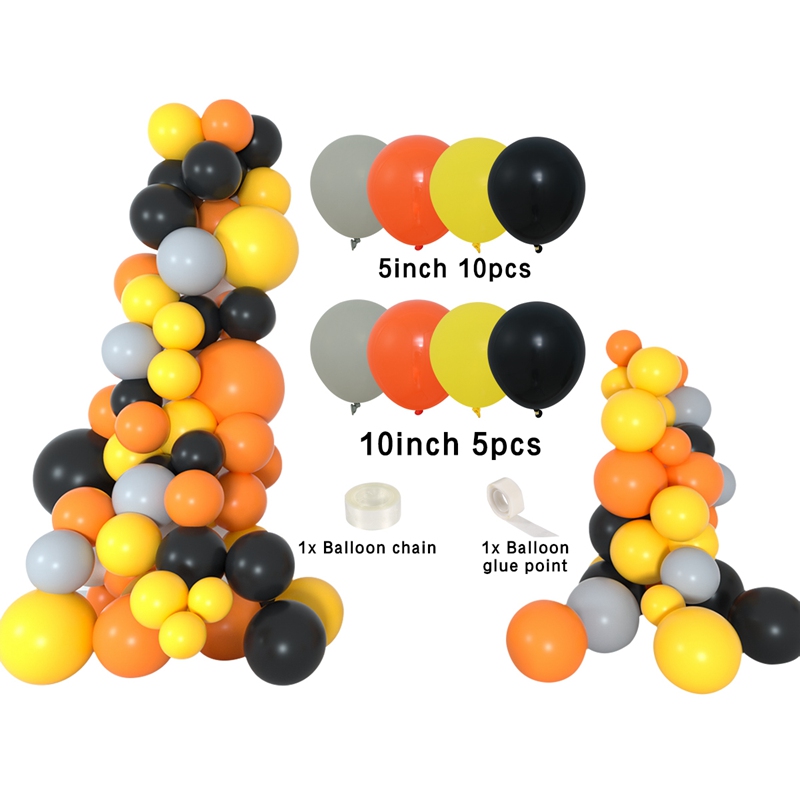 Construction Balloon Backdrop Disposable Tableware Birthday Decor Boy Excavator Truck Tractor Construction Birthday Party Decor: Orange