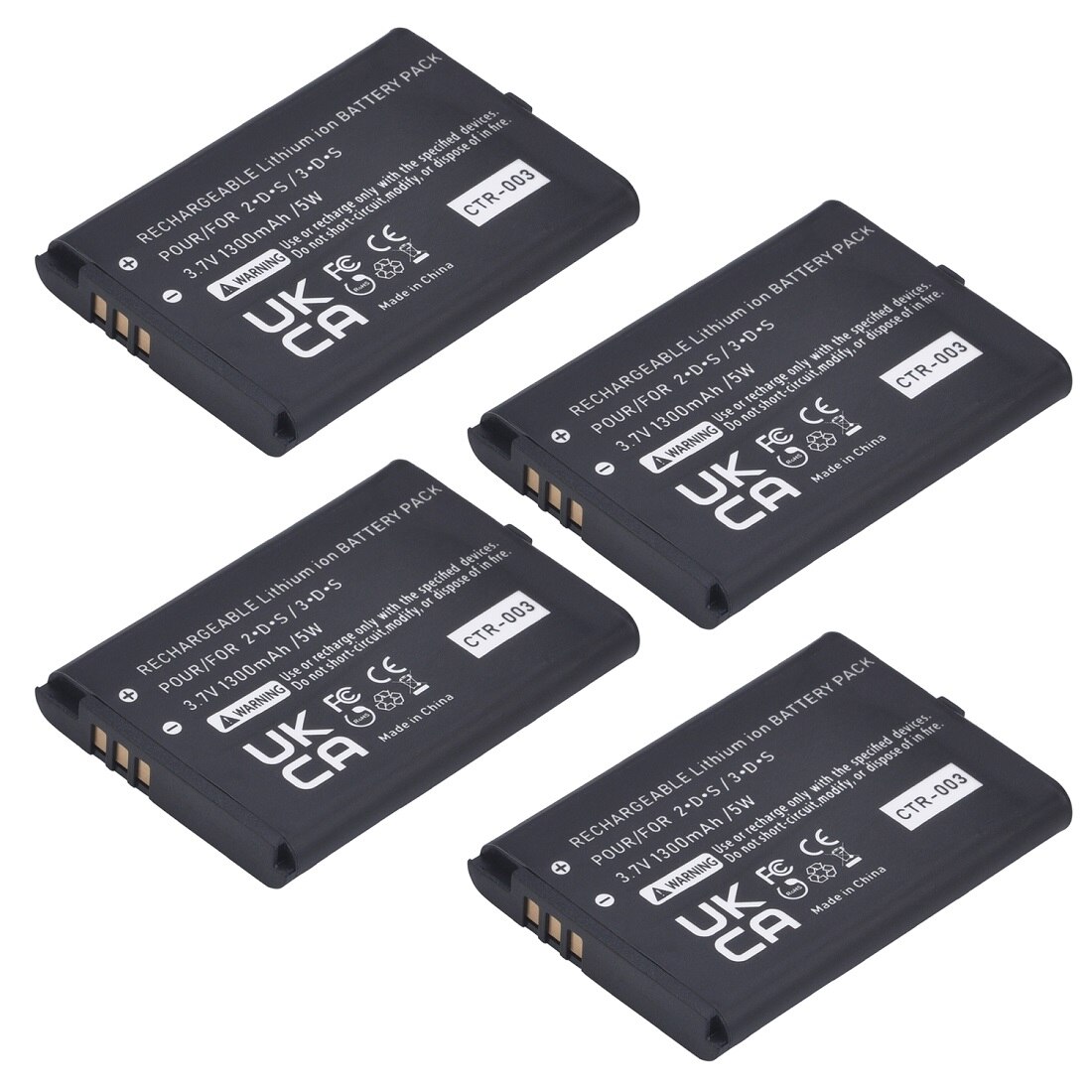 4 pièces 1300mAh Batteries pour Nintendo 3DS CTR003 contrôleur sans fil 3.7v 5Wh Rechargeable