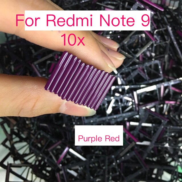 Para Xiaomi Redmi Note 9 Note 9 10X lector soporte para tarjeta Sim ranura adaptador pieza de repuesto: 10x Purple Red