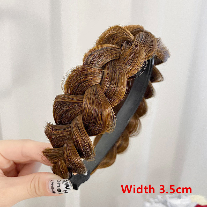 Peluca sintética para mujer, bandas para el cabello trenzadas torcidas, trenzas de , accesorios para el cabello, diadema natural bohemia elástica para: Lavanda
