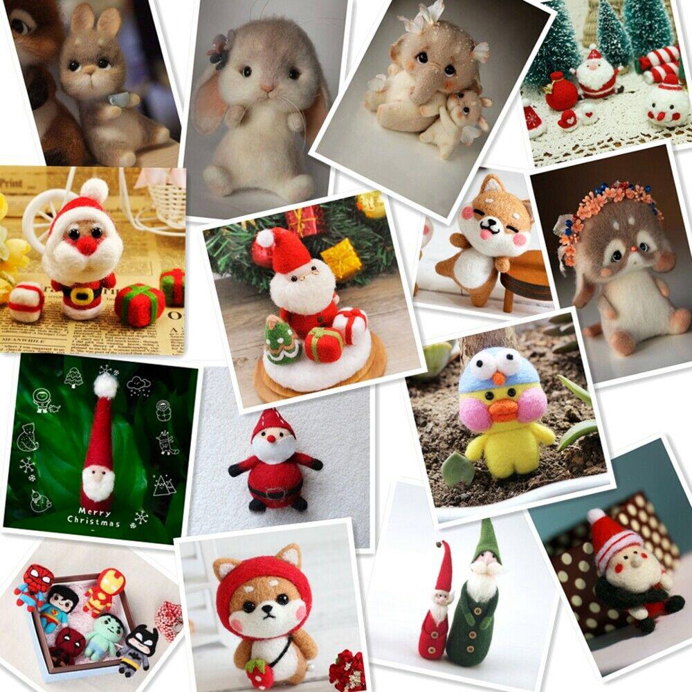 Needle Felting Kit 40 Colors Wool Fibre Roving Craft Material Wool Felt with Needles Tools DIY Art Handwork Craft