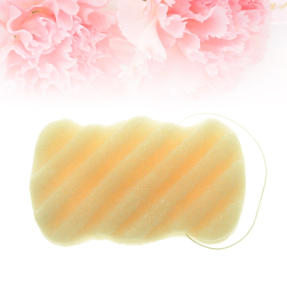 Wave Shape Konjac Spons Lichaam En Facial Spons Exfoliator Reiniging Spong Voor Vrouwen En Mannen (Beige)