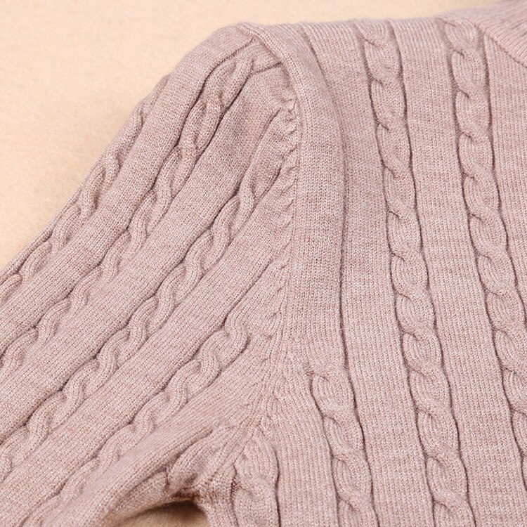 Twist Autumn Winter Thick Cashmere Knitted Sweaters for Woman Pull Femme Slim Turtleneck Long Sleeve Sueter Mujer Chandail