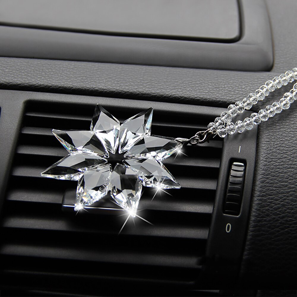 Transparent Crystal Snowflakes Car Pendant Decoration Ornaments Sun Catcher Snowflake Hanging Trim Accessories Christmas