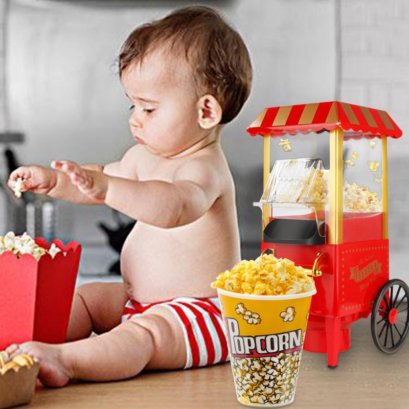 Popcorn Maschine Kleine Mini Elektrische Karneval Popcorn Hersteller 1200W Mais, Der Maschine Für Haushalt DIY Mais Popper EU Stecker HWC