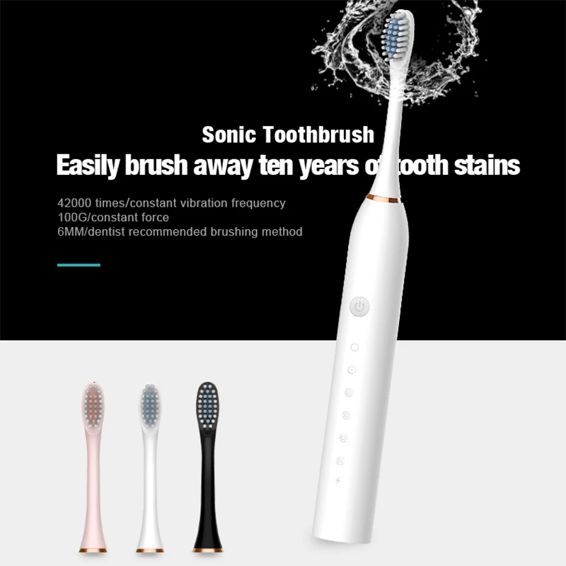 Xiaomi Mijia Electric Toothbrush Rechargeable USB 6 Mode Sonic Toothbrush IPX7 Waterproof Travel Box Holder replacement head