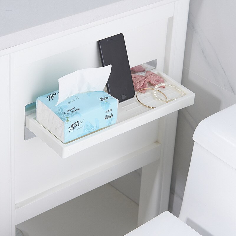 Plastik badeværelseshylde forfængelighed væghængende stativ selvklæbende opbevaringsstativ gratis stansning bruseholder køkkenting toilet arrangør