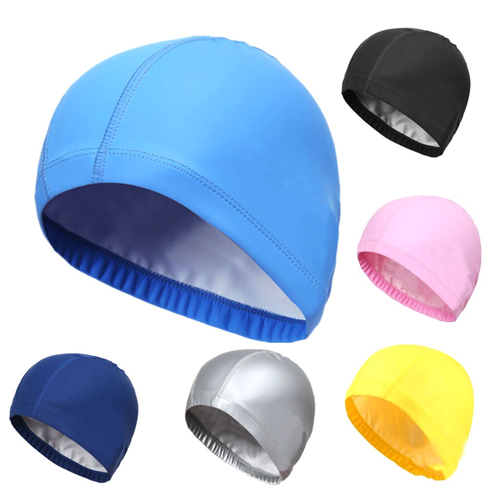 tissu en polyuréthane imperméable élastique protéger les oreilles cheveux longs sport natation piscine chapeau bonnet de natation taille libre pour hommes femmes adultes
