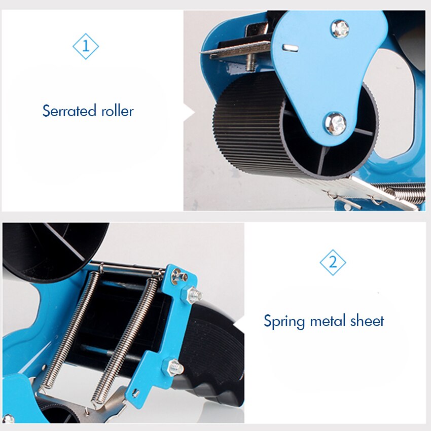 Handheld Tape Cutter 6cm Width Carton Sealer Ergonomic Packing Tape Dispenser for , Moving, Carton and Box Sealing