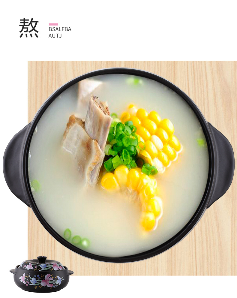 Coreano cozido pote de argila lírio flor areia chama resistência à alta temperatura cerâmica guisado arroz vermicelli batata em pó