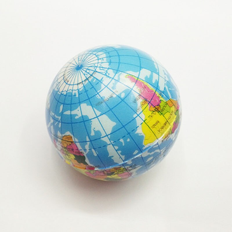 63 Mm Anti Stress Relief World Map Foam Bal Atlas Globe Palm Bal Planeet Aarde Bal Speelgoed Voor Kinderen Meisjes jongens