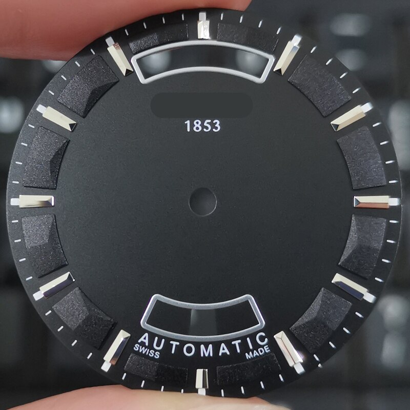 32,7mm uhr zifferblatt geeignet für T035407A männlichen mechanische T035 uhr Text uhr zubehör geeignet für T035407 reparatur teile: Schwarz Silber- Skala