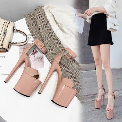 women's shoes 20cm hate sky high model stage catwalk shoes High heels banquet platform sandals Steel Tube Dancing Shoes