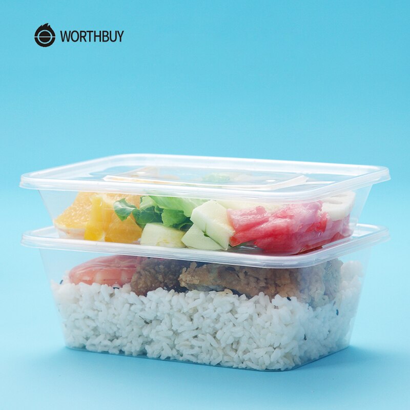 Worthbuy 10 Stks/set Japanse Wegwerp Voedsel Containers Bpa Gratis Plastic Bento Box Magnetron Lunchbox Voor School Diner Set